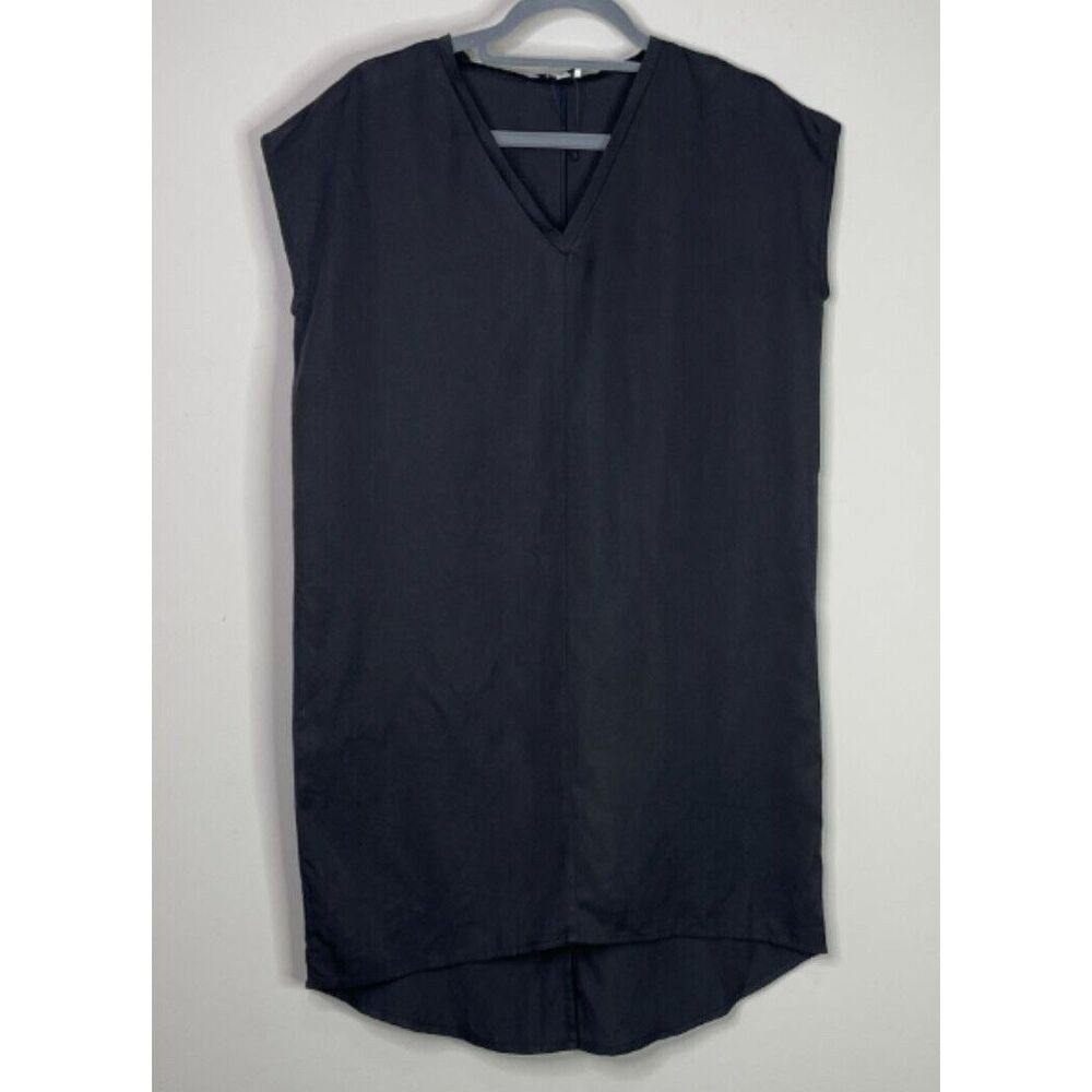 S'EDGE Ashlyn V-Neck Shirt Dress in Black Women's Size Small